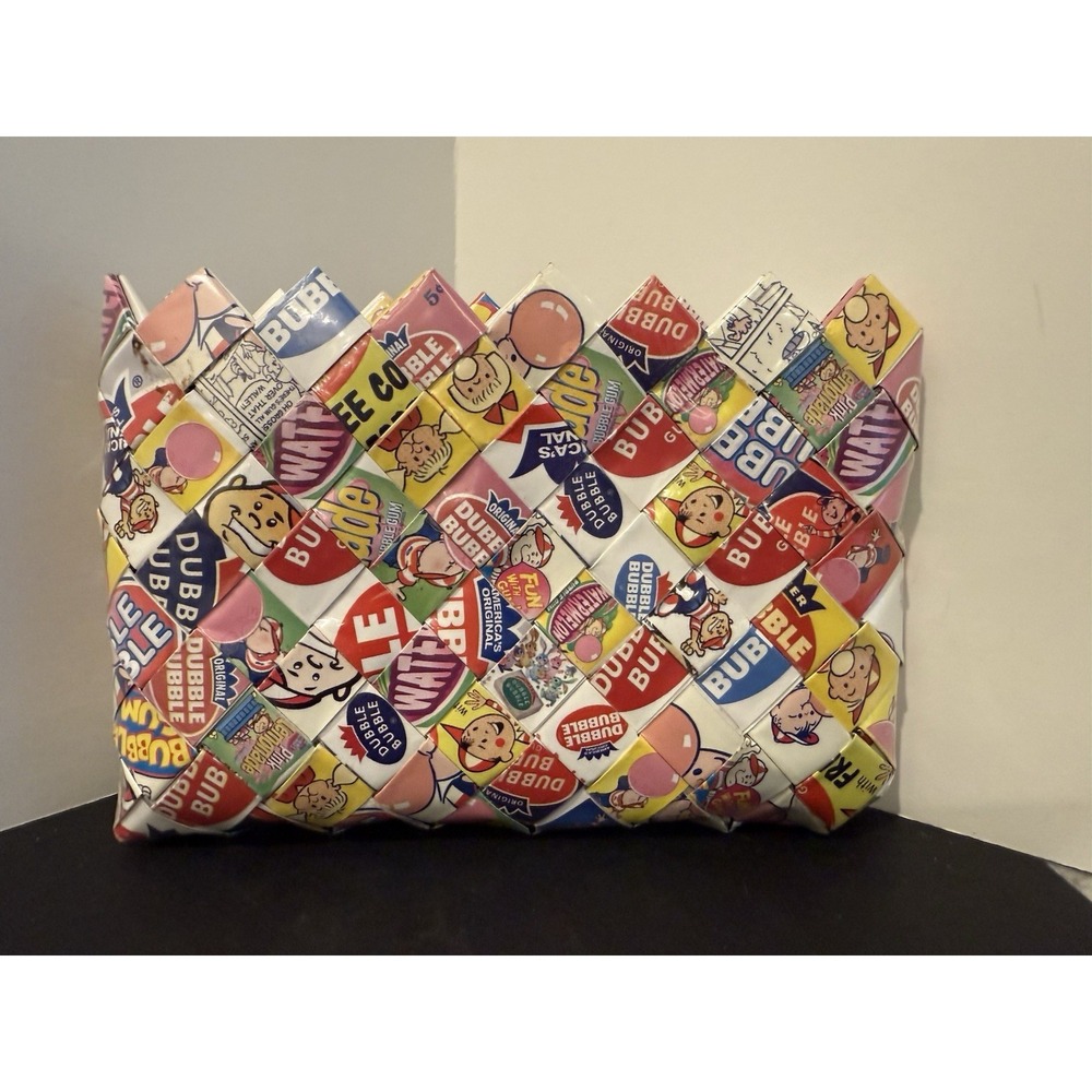 Nahui Ollin Handcrafted Clutch Bag Wallet Dubble Bubble 7x5" - Picture 2 of 7